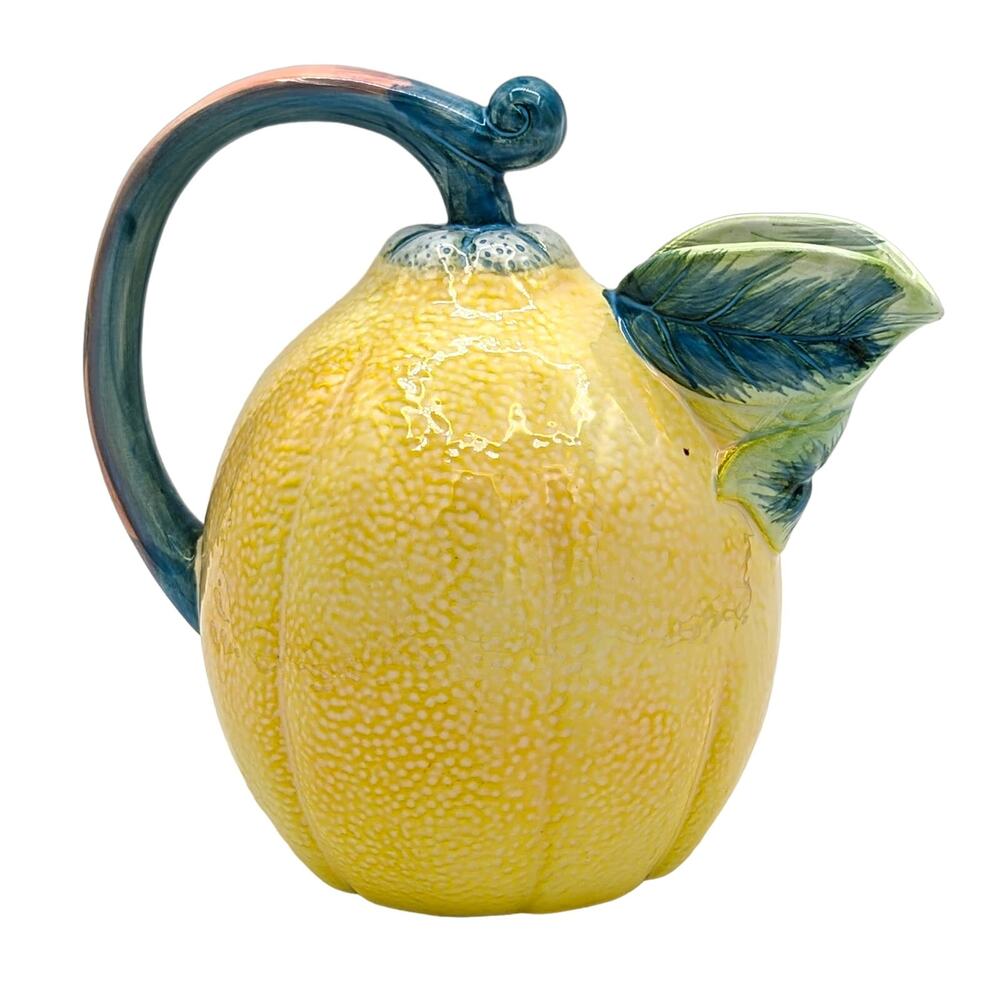 The Haldon Group Vintage Lemon Shaped Lemonade Pitcher Studio Pottery Signed '81
